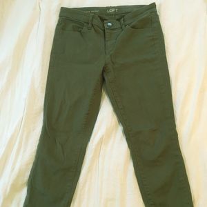 Olive Green  Modern Skinny Ankle Pants